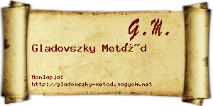 Gladovszky Metód névjegykártya